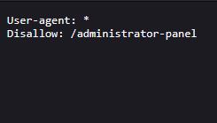 Disallowed paths in robots.txt